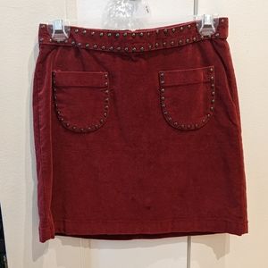 Mossimo Maroon Suede Skirt, Size: 00